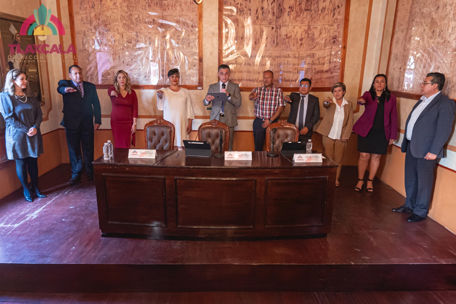 Toma protesta el presidente Alfonso Sánchez a los nuevos delegados municipales de Tlaxcala de Xicohténcatl